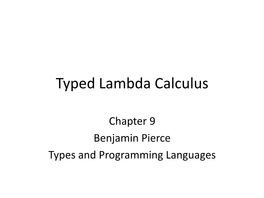 Typed Lambda Calculus