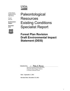 Paleontological Resources Report Coconino National Forest, Lake Mary Road and Highway 179, Sedona