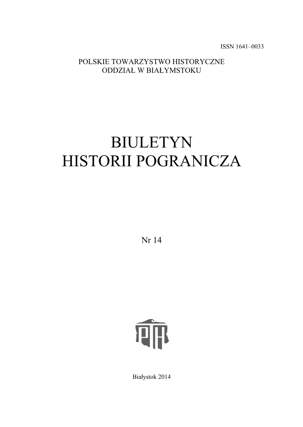 Biuletyn Historii Pogranicza