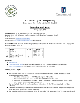 U.S. Senior Open Championship Second-Round Notes