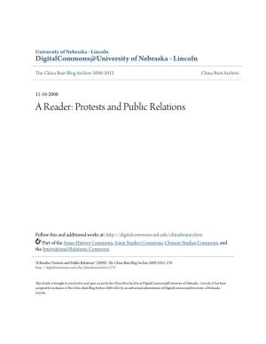 A Reader: Protests and Public Relations