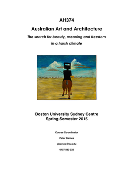 AH374 Australian Art and Architecture