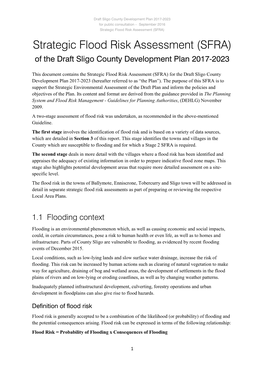 Strategic Flood Risk Assessment (SFRA)