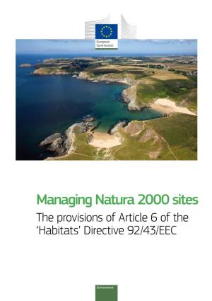 Managing Natura 2000 Sites – the Provisions of Article 6 Of