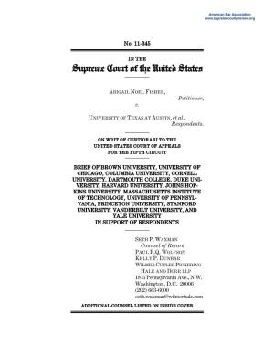 Brief of Respondent for Fisher V. University of Texas at Austin; 11-345