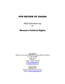 Upr Review of Ghana