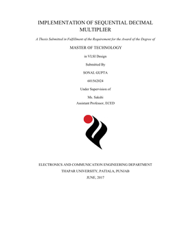 Implementation of Sequential Decimal Multiplier