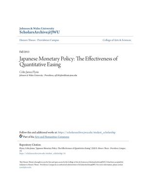 Japanese Monetary Policy: the Effectiveness of Quantitative Easing" (2013)