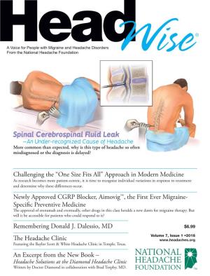 Spinal Cerebrospinal Fluid Leak