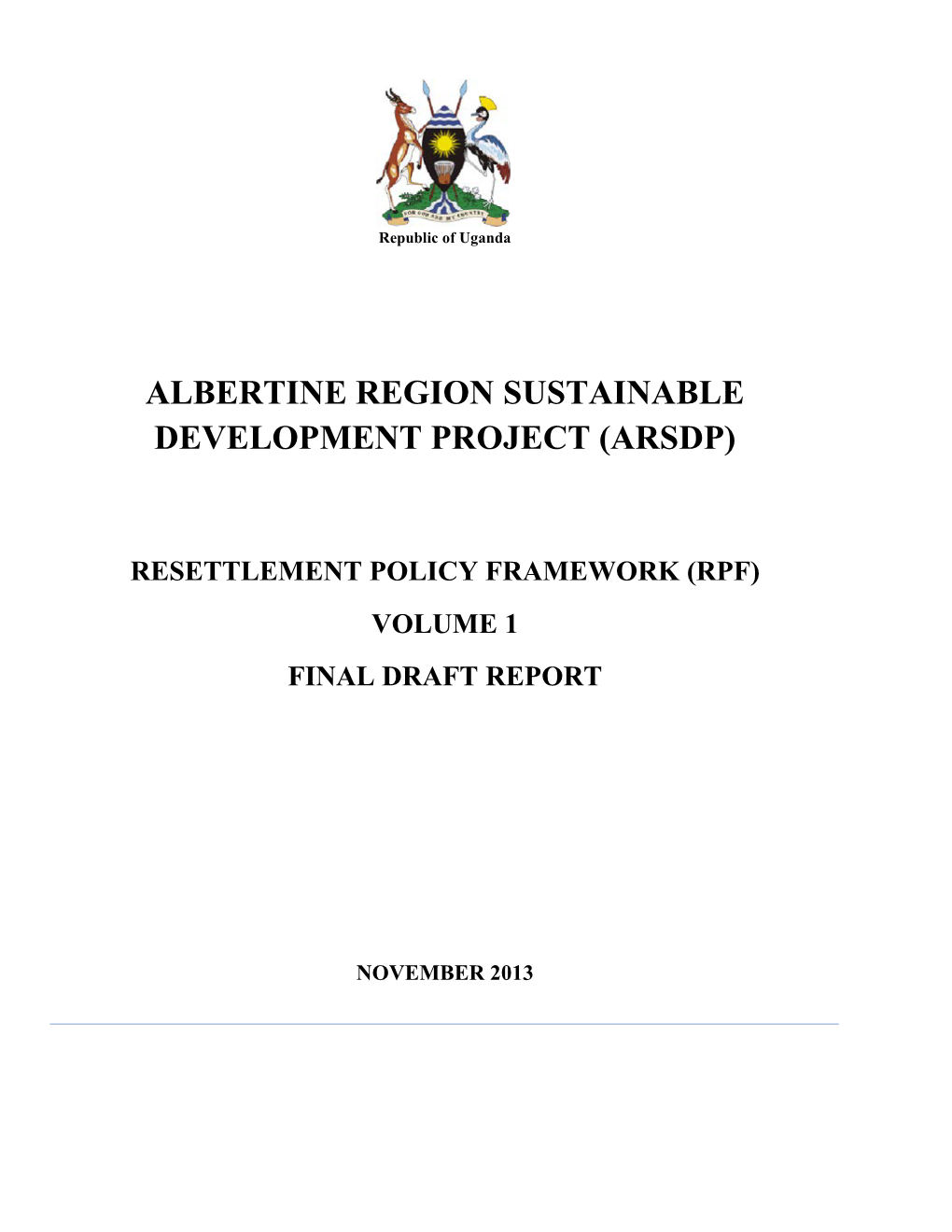 Albertine Region Sustainable Development Project (Arsdp)