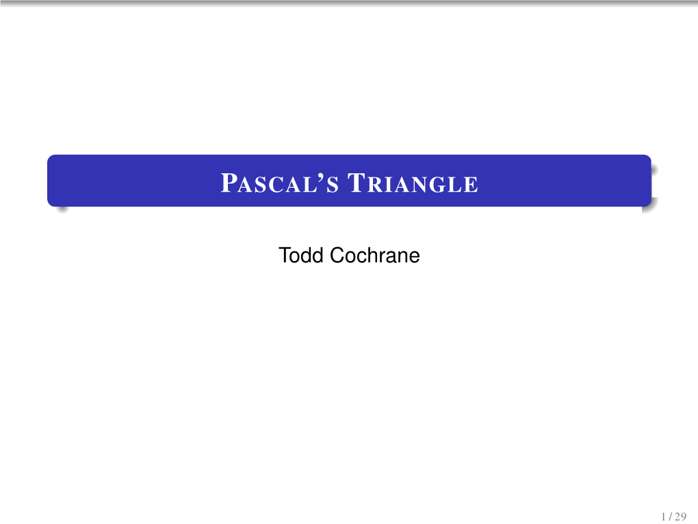 Pascal's Triangle