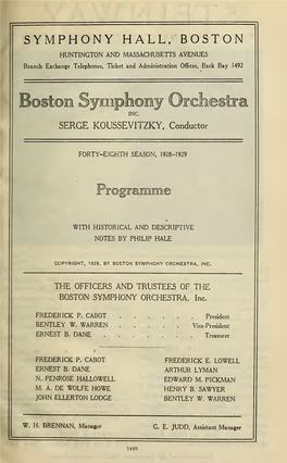 Boston Symphony Orchestra Concert Programs, Season 48,1928
