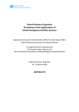United Nations/Argentina Workshop on the Applications of Global Navigation Satellite Systems