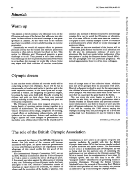 Editorials Warm up Olympic Dream