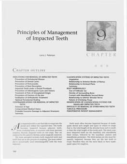 Principles of Management of Impacted Teeth