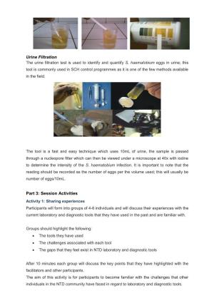 Urine Filtration Part 3: Session Activities