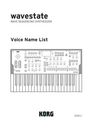 Wavestate Voice Name List