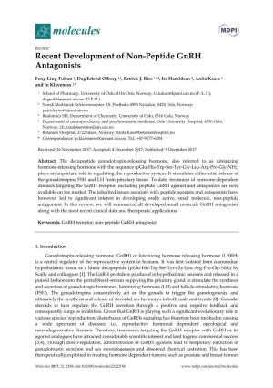 Recent Development of Non-Peptide Gnrh Antagonists