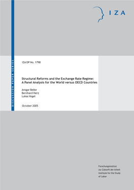 Structural Reforms and the Exchange Rate Regime: a Panel Analysis for the World Versus OECD Countries