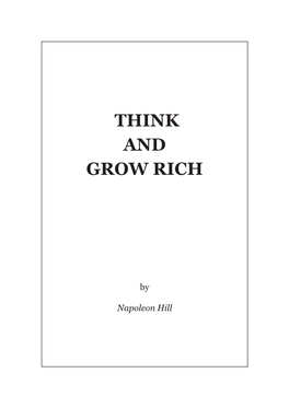 Think and Grow Rich