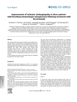 Improvement of Ischemic Cholangiopathy in Three Patients with Hereditary Hemorrhagic Telangiectasia Following Treatment with Bevacizumab