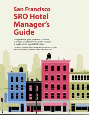 San Francisco SRO Hotel Manager’S Guide