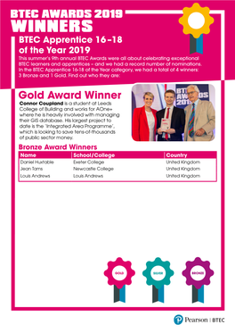 Gold Award Winner Connor Coupland Is a Student at Leeds College of Building and Works for Aone+ Where He Is Heavily Involved with Managing Their GIS Database