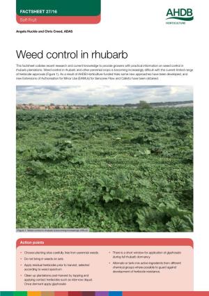 Weed Control in Rhubarb