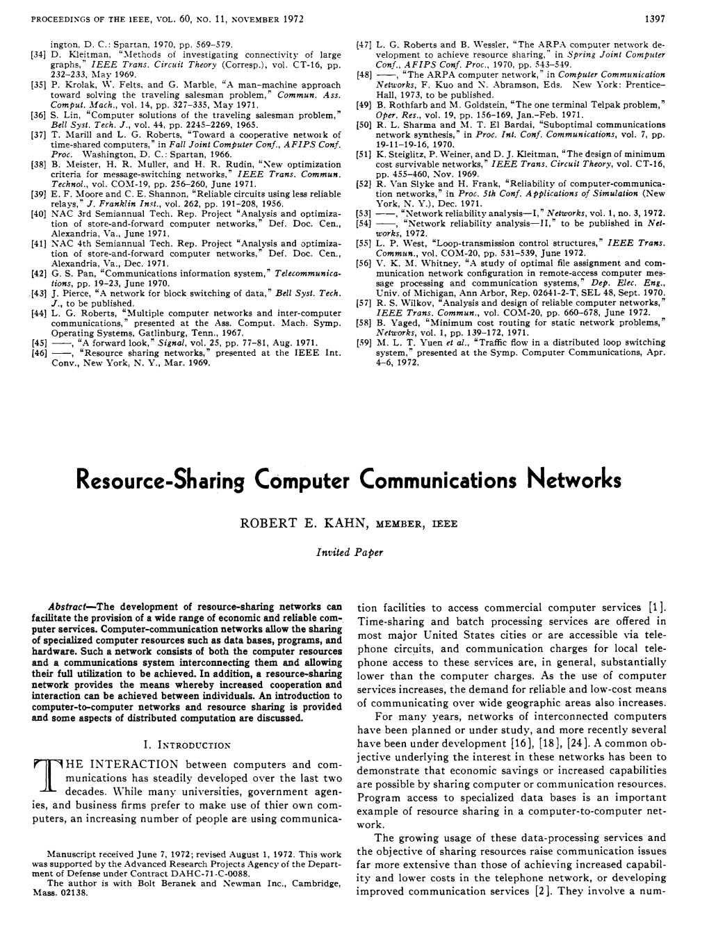 Resource-Sharing Computer Communications Networks