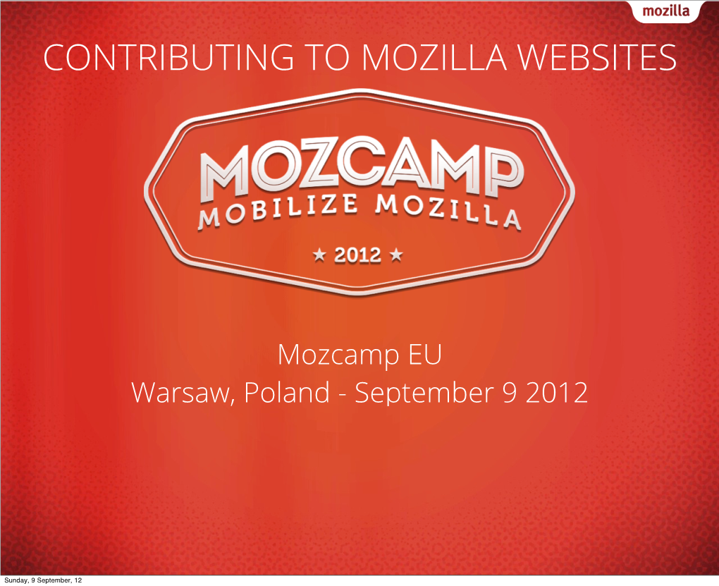 Contributing to Mozilla Websites