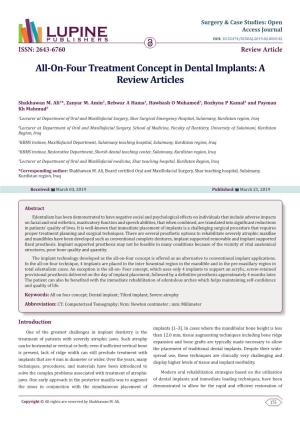 All-On-Four Treatment Concept in Dental Implants: a Review Articles