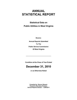 Annual Statistical Report