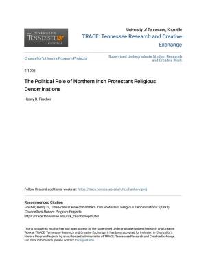 The Political Role of Northern Irish Protestant Religious Denominations