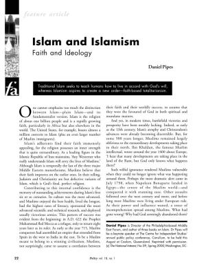 Islam and Islamism Faith and Ideology