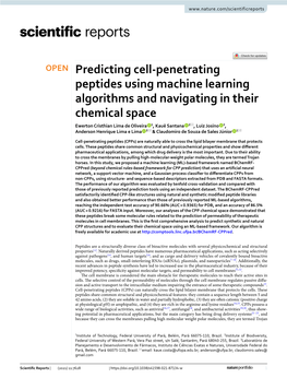 Predicting Cell-Penetrating Peptides Using Machine Learning Algorithms and Navigating in Their Chemical Space