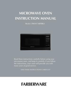 Microwave Oven Instruction Manual