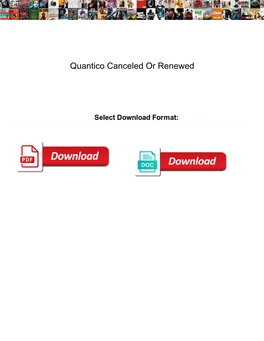 Quantico Canceled Or Renewed
