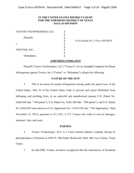 Case 3:16-Cv-00764-N Document 86 Filed 04/06/17 Page 1 of 10 Pageid 1859