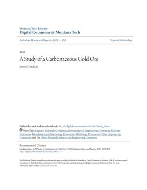 A Study of a Carbonaceous Gold Ore James S