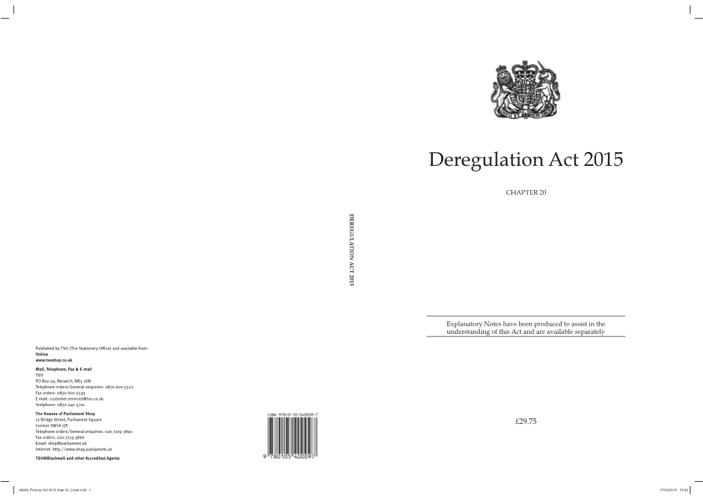 Deregulation Act 2015