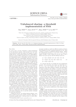 Unbalanced Sharing: a Threshold Implementation of SM4