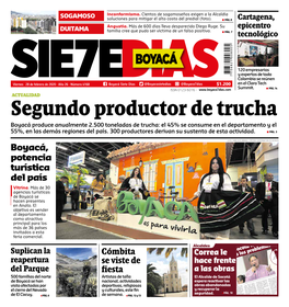 Segundo Productor De Trucha Boyacá Produce Anualmente 2.500 Toneladas De Trucha: El 45% Se Consume En El Departamento Y El 55%, En Las Demás Regiones Del País