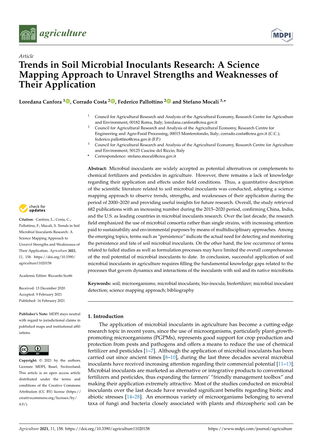 Trends in Soil Microbial Inoculants Research: a Science Mapping Approach to Unravel Strengths and Weaknesses of Their Application