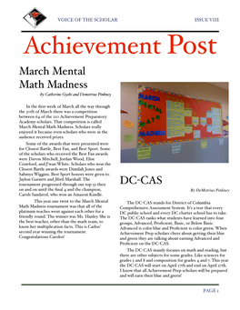 ISSUE VIII Achievement Post March Mental Math Madness by Catherine Gyebi and Demetrius Pinkney