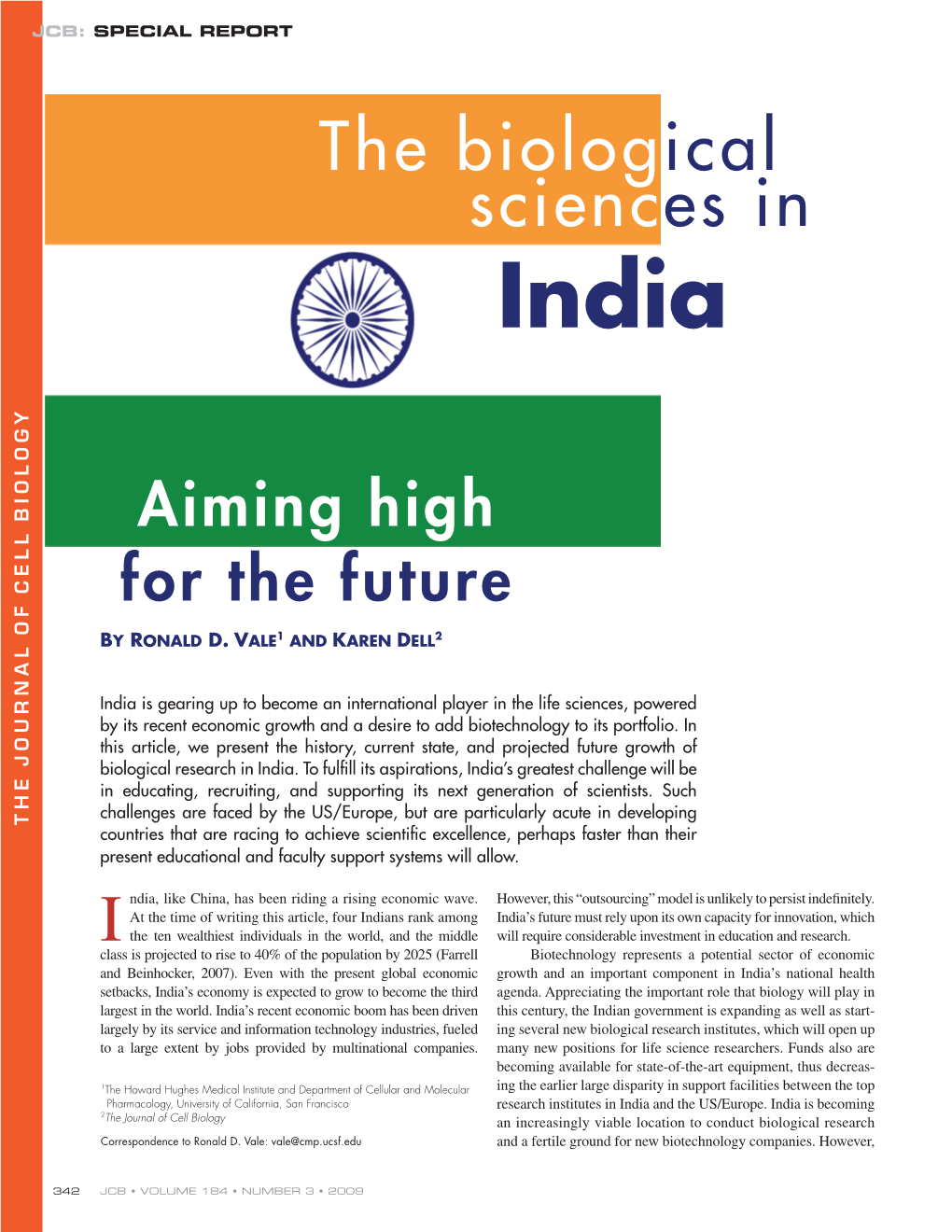 The Biological Sciences in India