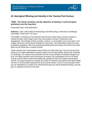 42. Aboriginal Whaling and Identity in the Twenty-First Century