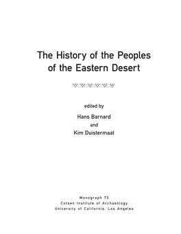 The History of the People's of the Eastern Desert