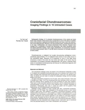 Craniofacial Chondrosarcomas: Imaging Findings in 15 Untreated Cases