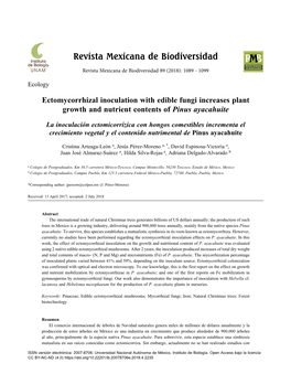 Ectomycorrhizal Inoculation with Edible Fungi Increases Plant Growth and Nutrient Contents of Pinus Ayacahuite