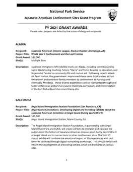 Fy 2021 Grant Project Summaries